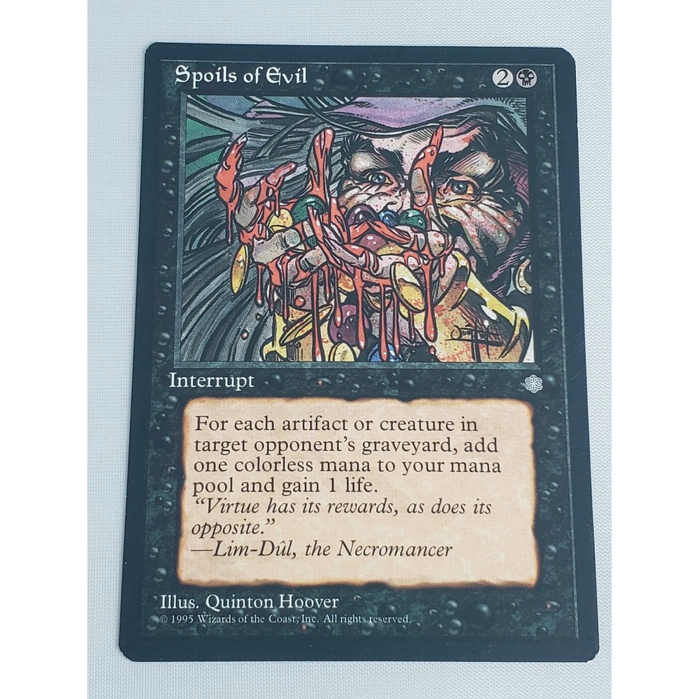 Spoils of Evil Ice Age 1995 MTG Black Interrupt Old Border Vintage Card‎